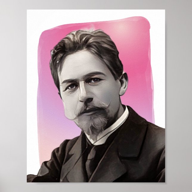 Bild på ryska Playwright Anton Chekhov Poster (Framsidan)