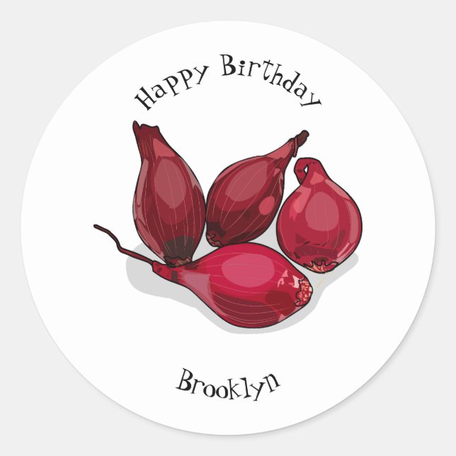 Bild på Shallot-tecknaden Runt Klistermärke (Framsida)