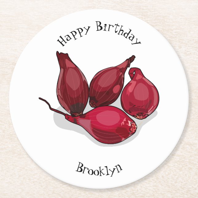 Bild på Shallot-tecknaden Underlägg Papper Rund (Framsidan)