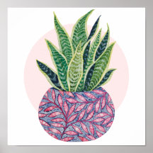 Bild på Snake Plant Colorful water color illustrat