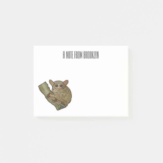 Bild på Tarsier-tecknaden Post-it Block (Framsida)
