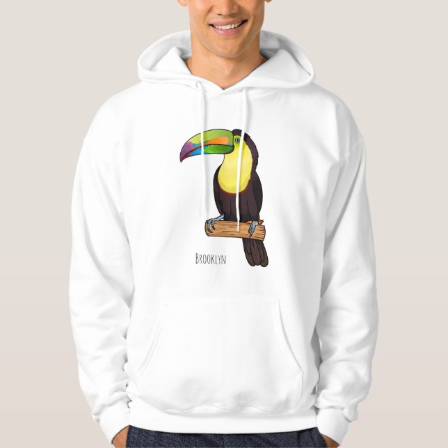 Bild på tecknad av burkbuckad tukan hoodie (Framsida)