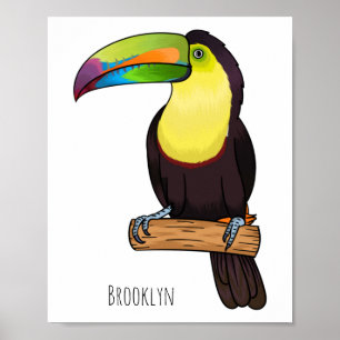Bild på tecknad av burkbuckad tukan poster