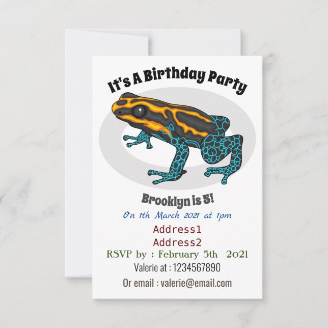 Bild på tecknad av punkteringsgroda inbjudningar (Framsida)
