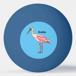 Bild på tecknad av roseatbuckfågel pingisboll
