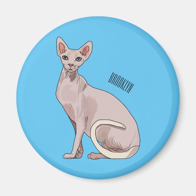 Bild på tecknad av sfärisk katt magnet (Framsidan)