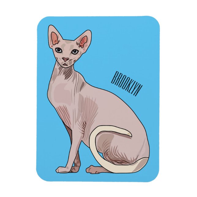Bild på tecknad av sfärisk katt magnet (Vertikal)