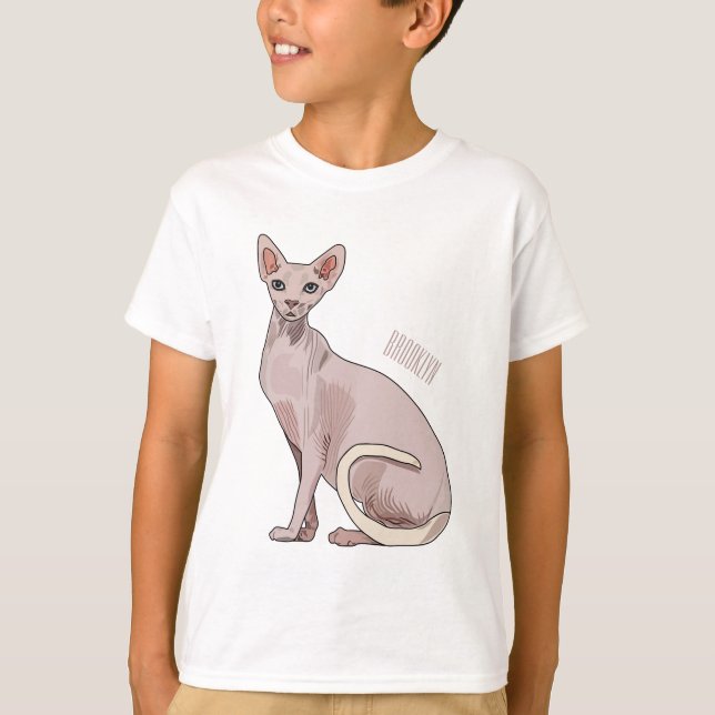 Bild på tecknad av sfärisk katt t shirt (Framsida)