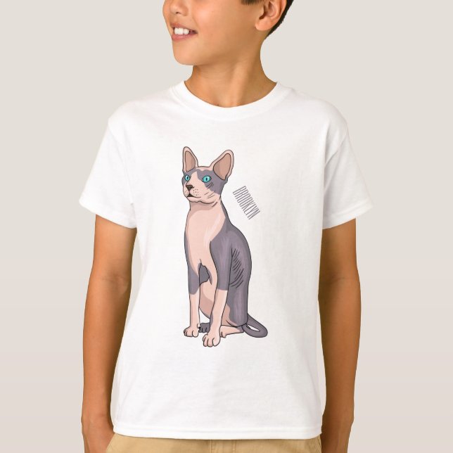 Bild på tecknad av sfärisk katt t shirt (Framsida)