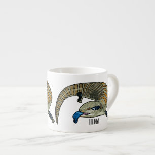 Bild på tecknad med blåtonad skink espressomugg