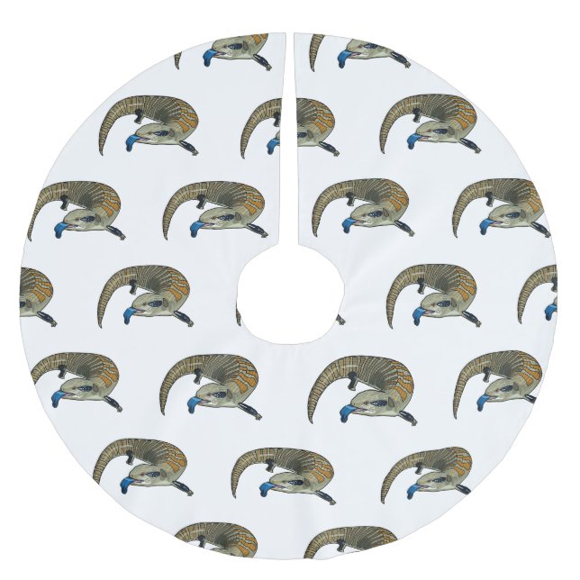 Bild på tecknad med blåtonad skink julgransmatta borstad polyester (Framsidan)