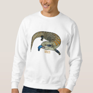 Bild på tecknad med blåtonad skink lång ärmad tröja