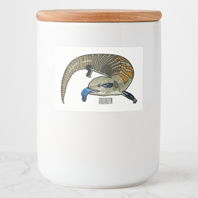 Bild på tecknad med blåtonad skink mat etiketter (Framsida)