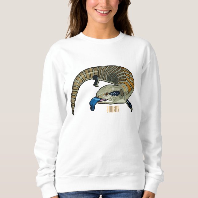 Bild på tecknad med blåtonad skink t shirt (Framsida)