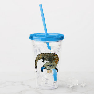 Bild på tecknad med blåtonad skink take away mugg