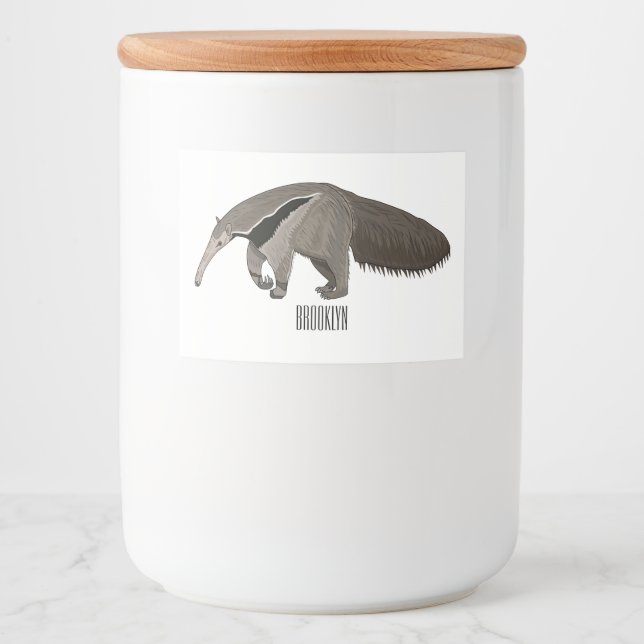 Bild på tecknaden Anteater Mat Etiketter (Framsida)