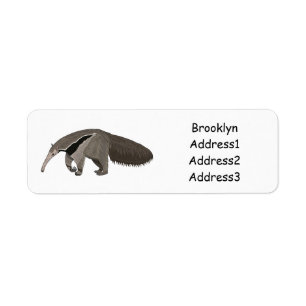 Bild på tecknaden Anteater Returadress Etikett