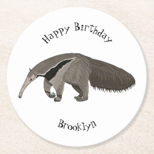 Bild på tecknaden Anteater Underlägg Papper Rund