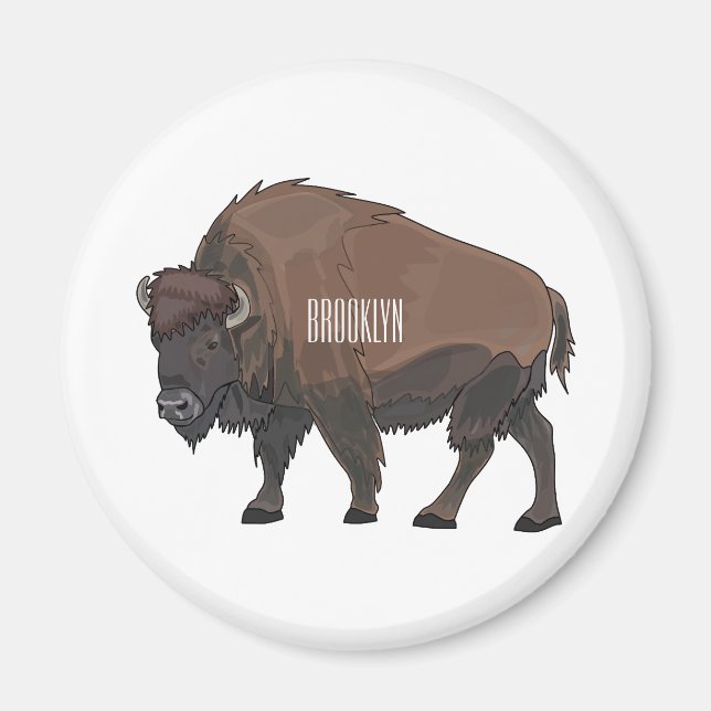 Bild på tecknaden Bison Magnet (Framsidan)
