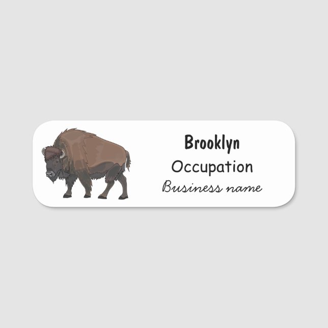 Bild på tecknaden Bison Namnbricka (Framsida)