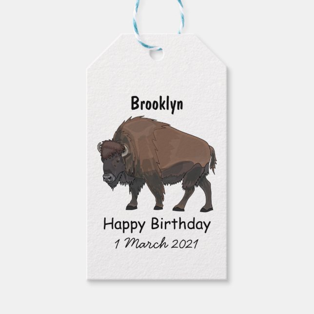 Bild på tecknaden Bison Presentetikett (Framsidan)