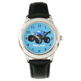 Bild på tecknaden Cute Blue monster lastbil Armbandsur