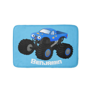 Bild på tecknaden Cute Blue monster lastbil Badrumsmatta