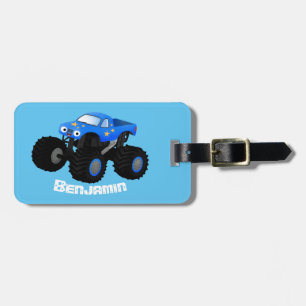 Bild på tecknaden Cute Blue monster lastbil Bagagebricka