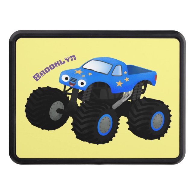 Bild på tecknaden Cute Blue monster lastbil Dragkroksskydd (Framsidan)