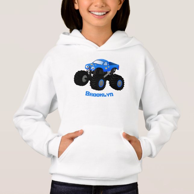 Bild på tecknaden Cute Blue monster lastbil T Shirt (Framsida)
