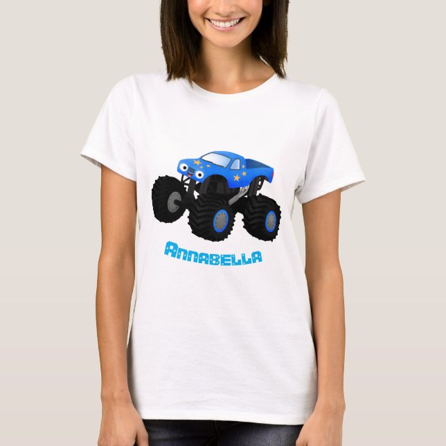 Bild på tecknaden Cute Blue monster lastbil T Shirt (Framsida)