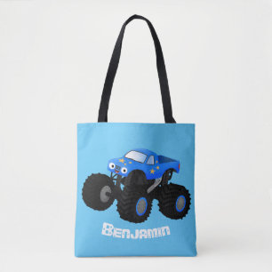 Bild på tecknaden Cute Blue monster lastbil Tygkasse
