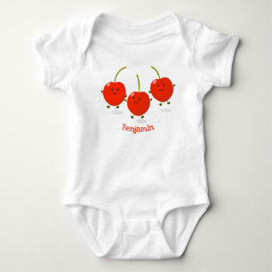 Bild på tecknaden Cute-hoppande röda körsbär T Shirt