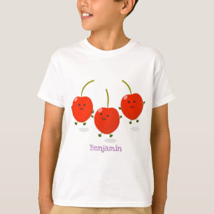 Bild på tecknaden Cute-hoppande röda körsbär T Shirt