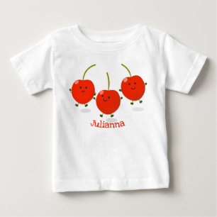 Bild på tecknaden Cute-hoppande röda körsbär T Shirt