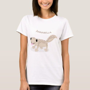 Bild på tecknaden Cute lycklig, fläckig tan gecko T Shirt