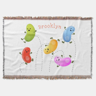 Bild på tecknaden Cute lycklig-jellybeans som hopp Filt