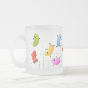 Bild på tecknaden Cute lycklig-jellybeans som hopp Frostad Glasmugg
