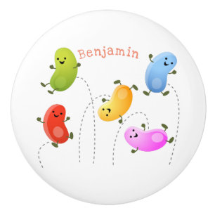 Bild på tecknaden Cute lycklig-jellybeans som hopp Knopp