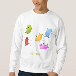 Bild på tecknaden Cute lycklig-jellybeans som hopp Lång Ärmad Tröja