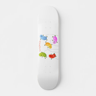 Bild på tecknaden Cute lycklig-jellybeans som hopp Mini Skateboard Bräda 18,5 Cm