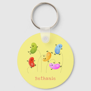 Bild på tecknaden Cute lycklig-jellybeans som hopp Nyckelring