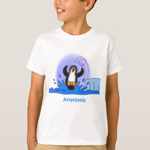 Bild på tecknaden Cute lycklig som hoppar över pen T Shirt