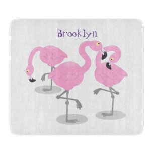 Bild på tecknaden för akut rosa flamingo trio