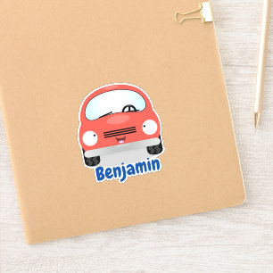 Bild på tecknaden för Cute Kawaii Red car Klistermärken