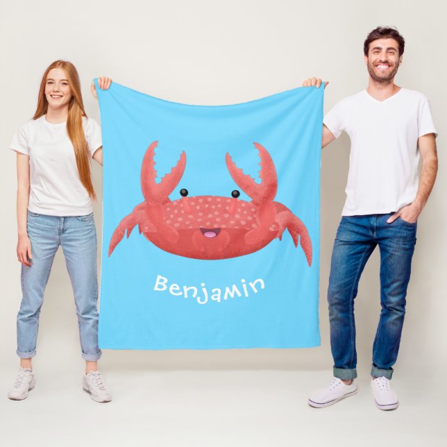 Bild på tecknaden för Cute Red Spot Crab Fleecefilt (På plats)