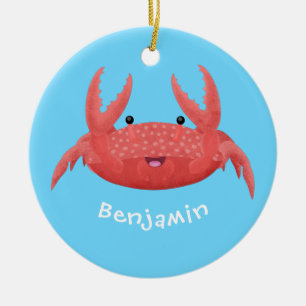 Bild på tecknaden för Cute Red Spot Crab Julgransprydnad Keramik