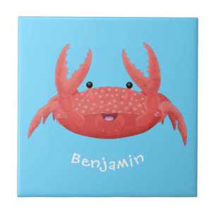 Bild på tecknaden för Cute Red Spot Crab Kakelplatta