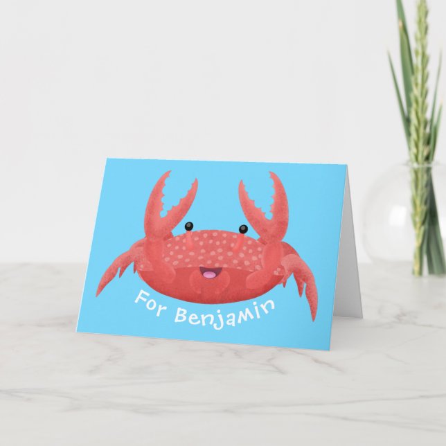 Bild på tecknaden för Cute Red Spot Crab Kort (Framsida)