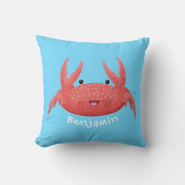 Bild på tecknaden för Cute Red Spot Crab Kudde (Framsida)